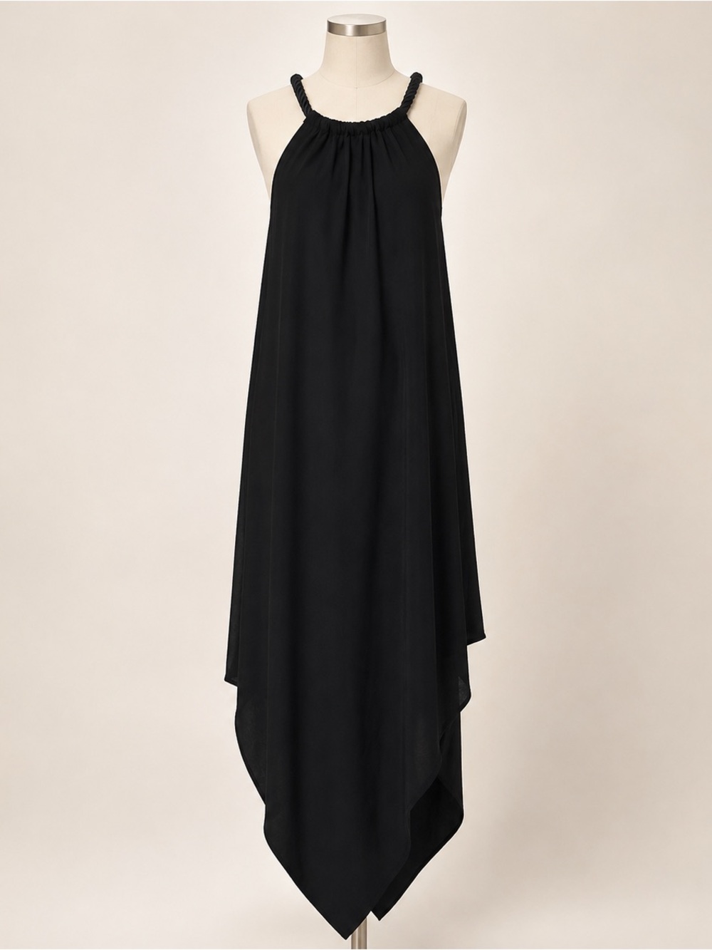 RACHEL Rachel Roy Black Halter High-Low Handkerchief Dress